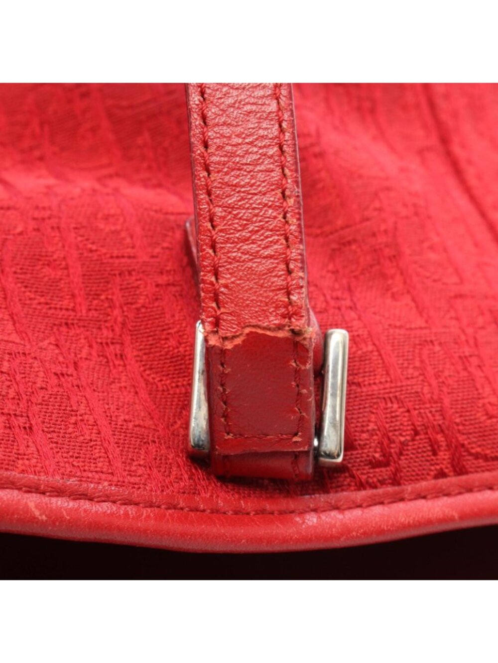 ★SOLD★ Dior Tote Trotter Red Canvas Leather - Picture 5 of 11